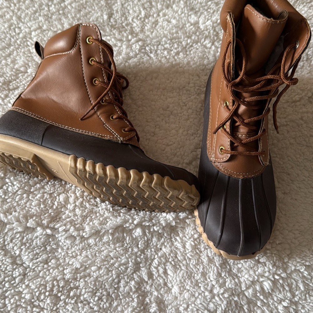 Brown and Black Women's Boots